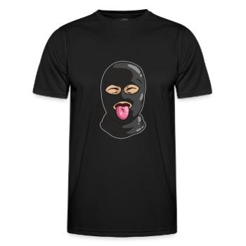 Amical Voleur Masque Langue Banque Voleur Gangster - T-shirt sport Homme - noir - Devant - AI Model Male 178 dark (178cm)