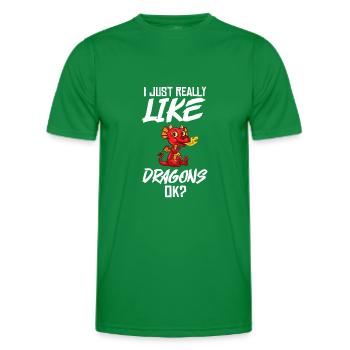 Dragonhead Dragon Drôle Créatures Fantastiques Mignonnes - T-shirt sport Homme - vert - Devant - AI Model Male 178 dark (178cm)
