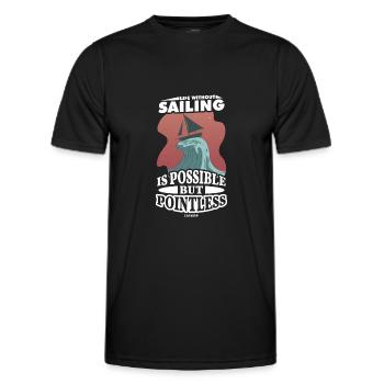 Segeln - Männer Funktions-T-Shirt - Schwarz - Vorne - AI Model Male 178 dark (178cm)