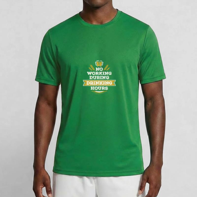no working during drinking hour Freizeit Bierpause Männer Funktions-T-Shirt