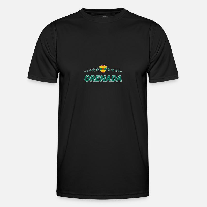 Grenada - Männer Funktions-T-Shirt - Schwarz