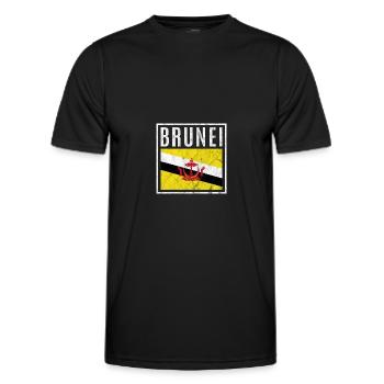 Brunei - T-shirt sport Homme - noir - Devant - AI Model Male 178 dark (178cm)
