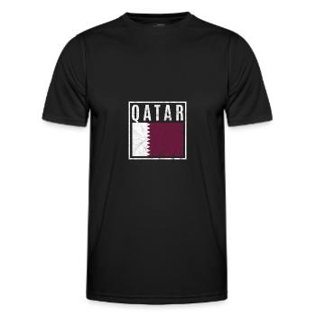 Qatar - T-shirt sport Homme - noir - Devant - AI Model Male 178 dark (178cm)
