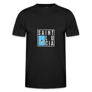 Saint Lucia - Men's Functional T-Shirt - black - Front - AI Model Male 178 dark (178cm)
