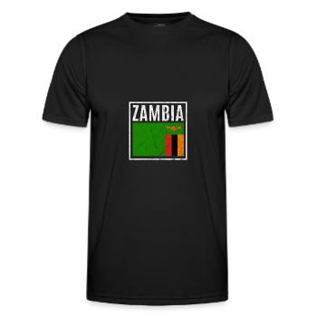 Zambia - Men's Functional T-Shirt - black - Front - AI Model Male 178 dark (178cm)