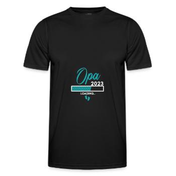 Ich werde Opa 2023 - Babyfüsse mit Loading Screen - Männer Funktions-T-Shirt - Schwarz - Vorne - AI Model Male 178 dark (178cm)