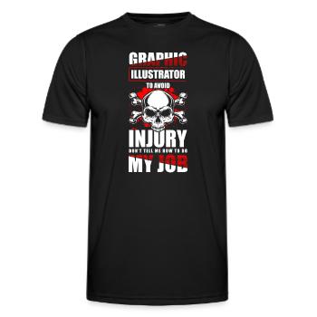 Illustrateur Designer Dessinateur - T-shirt sport Homme - noir - Devant - AI Model Male 178 dark (178cm)