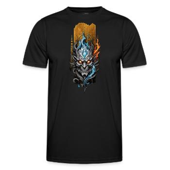 Infernalische Konvergenz: Feuer- und Wasserdämon - Männer Funktions-T-Shirt - Schwarz - Vorne - AI Model Male 178 dark (178cm)
