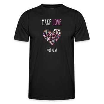 Make Love not war - Men's Functional T-Shirt - black - Front - AI Model Male 178 dark (178cm)