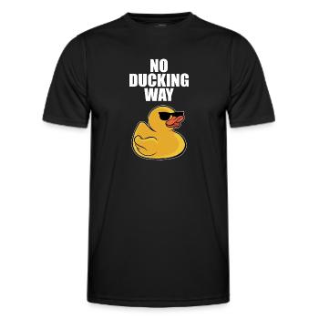 Cool No Ducking Way Rubber Duck Yellow Bath Duckie - Men's Functional T-Shirt - black - Front - AI Model Male 178 dark (178cm)