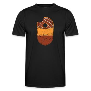 Candy Snack Gift Chest Bag Donuts - Men's Functional T-Shirt - black - Front - AI Model Male 178 dark (178cm)