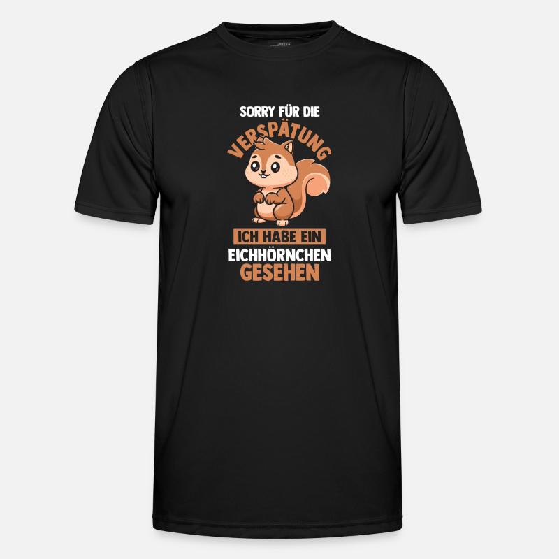 Eichhörnchen - Männer Funktions-T-Shirt - Schwarz