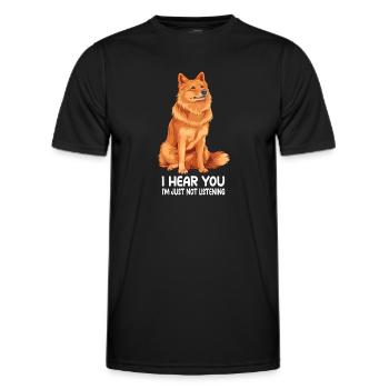 Spitz finlandais - T-shirt sport Homme - noir - Devant - AI Model Male 178 dark (178cm)