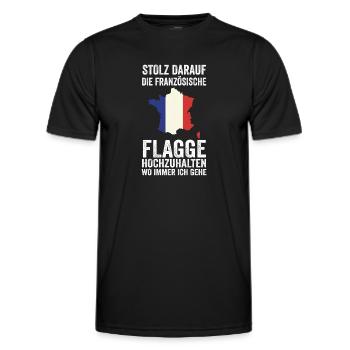 French French France - Men's Functional T-Shirt - black - Front - AI Model Male 178 dark (178cm)