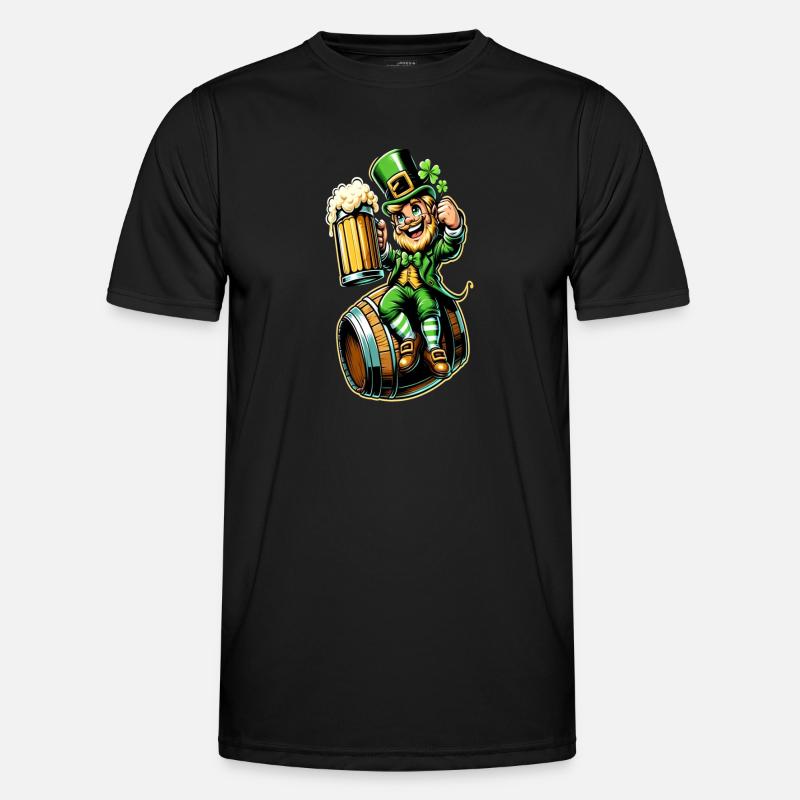 Bierfass-Leprechaun (Irischer Kobold) Männer Funktions-T-Shirt