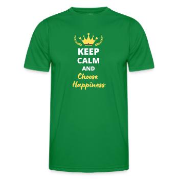 “Keep Calm and Choose Happiness” - Bonheur - T-shirt sport Homme - vert - Devant - AI Model Male 178 dark (178cm)