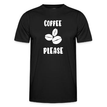 Kaffee bitte - Männer Funktions-T-Shirt - Schwarz - Vorne - AI Model Male 178 dark (178cm)