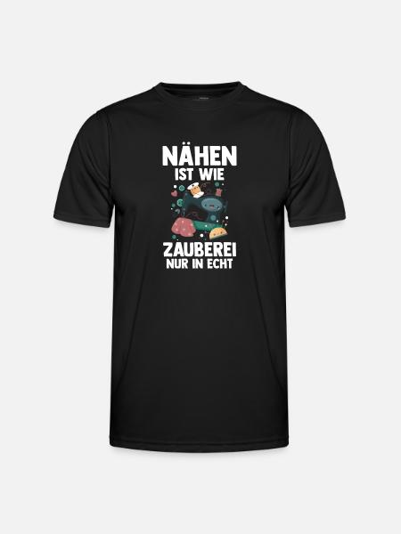 Näher Schneiderin - Männer Funktions-T-Shirt - Schwarz