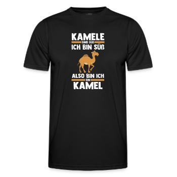 Kamel - Männer Funktions-T-Shirt - Schwarz - Vorne - AI Model Male 178 dark (178cm)