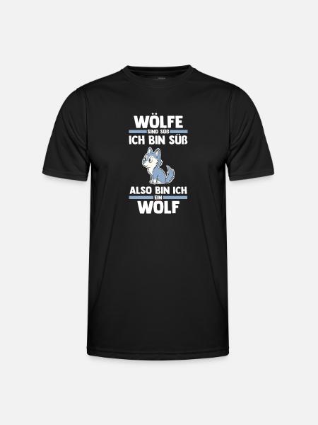 Tier Waldtier Wolf - Männer Funktions-T-Shirt - Schwarz