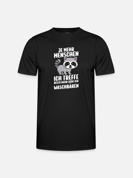 Waschbär - Männer Funktions-T-Shirt - Schwarz
