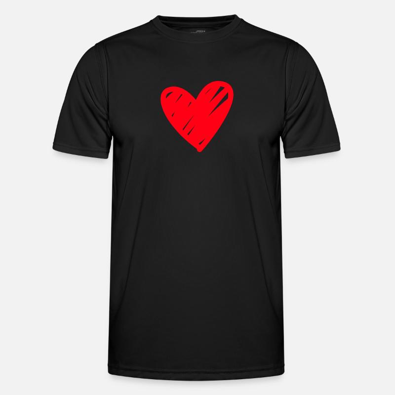 hjerte tegne - Funktionsshirt til herrer - sort