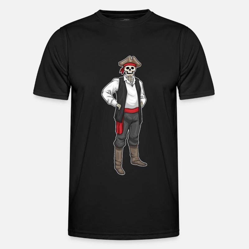 Skeleton Halloween Pirate - Men's Functional T-Shirt - black