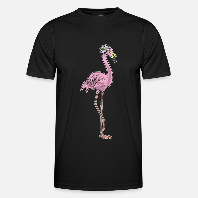 Flamingo Daisy Flowers - Men's Functional T-Shirt - black