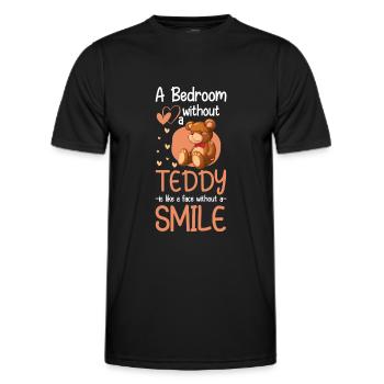 Bär Spielzeug Kuschelbär - Männer Funktions-T-Shirt - Schwarz - Vorne - AI Model Male 178 dark (178cm)
