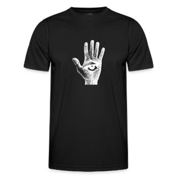 Hand Auge alles sehend - Männer Funktions-T-Shirt - Schwarz - Vorne - AI Model Male 178 dark (178cm)