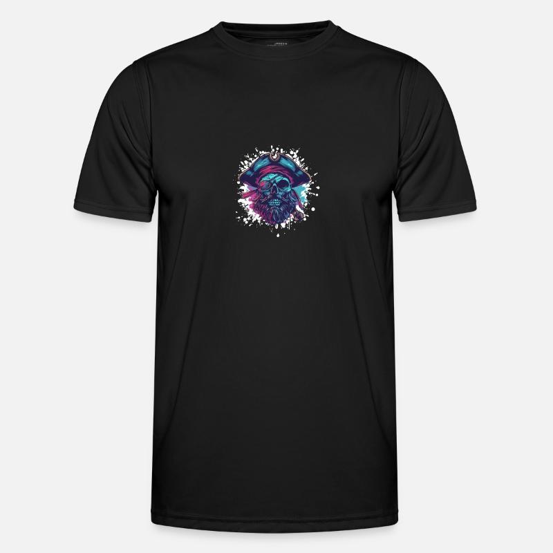 Pirate Skull Captain - Men's Functional T-Shirt - black