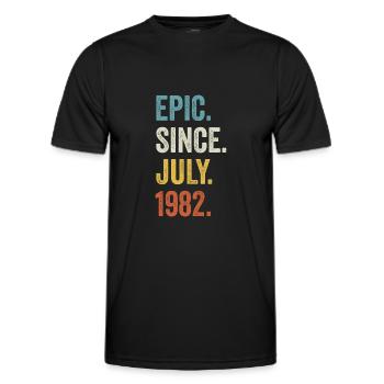 40 Years Old Epic Since July 1982 40th Birthday - Men's Functional T-Shirt - black - Front - AI Model Male 178 dark (178cm)