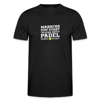 Warning May Start Talking About Padel - Men's Functional T-Shirt - black - Front - AI Model Male 178 dark (178cm)