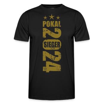 Pokalsieger 2024 - Männer Funktions-T-Shirt - Schwarz - Vorne - AI Model Male 178 dark (178cm)