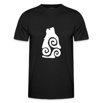 Wolf Tribal Howling - Men's Functional T-Shirt - black - Front - AI Model Male 178 dark (178cm)