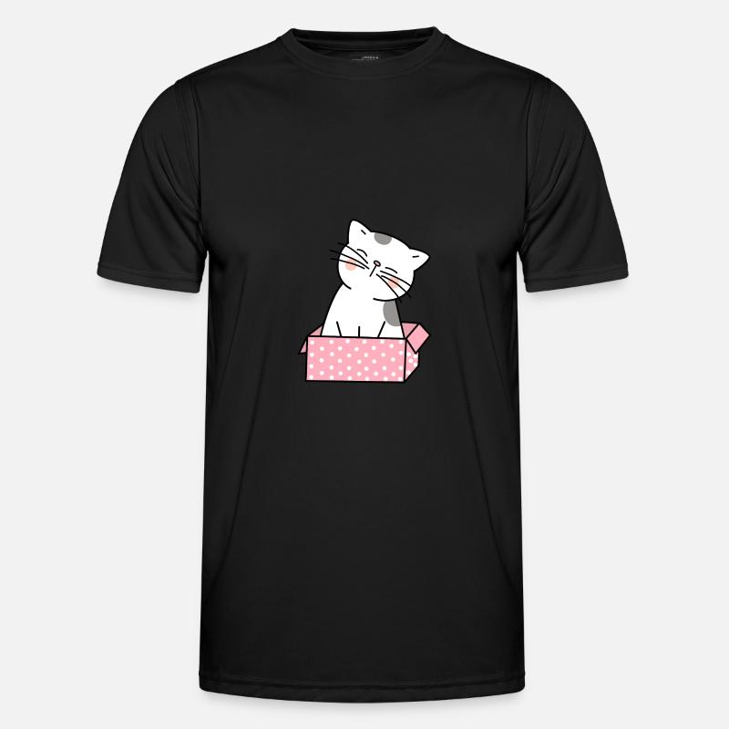 Katze Karton Niedlich Männer Funktions-T-Shirt