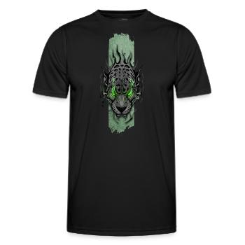Jaguar aux yeux d’émeraude - T-shirt sport Homme - noir - Devant - AI Model Male 178 dark (178cm)