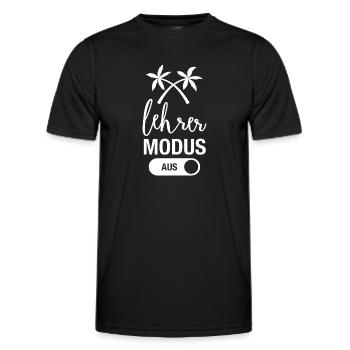 Lehrer Modus Aus - Sommerferien Ferien Lehrerin - Männer Funktions-T-Shirt - Schwarz - Vorne - AI Model Male 178 dark (178cm)