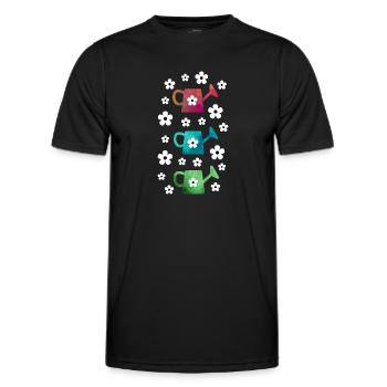 Arrosoir avec des fleurs - T-shirt sport Homme - noir - Devant - AI Model Male 178 dark (178cm)