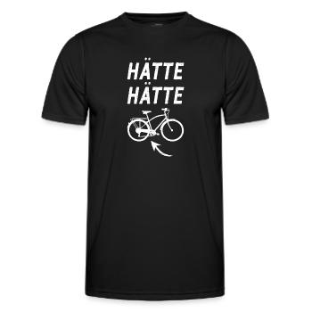 Hätte Hätte Fahrradkette Radfahrer Spruch Fahrrad - Männer Funktions-T-Shirt - Schwarz - Vorne - AI Model Male 178 dark (178cm)