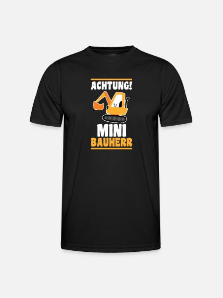 Bagger Bauherr - Männer Funktions-T-Shirt - Schwarz