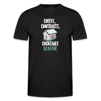 Kaffee Verträge Cocktails Immobilienmakler - Männer Funktions-T-Shirt - Schwarz - Vorne - AI Model Male 178 dark (178cm)