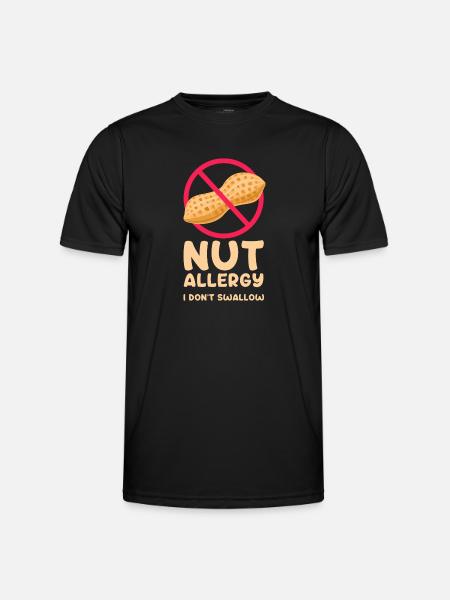 Nut allergy I don't swallow - Men's Functional T-Shirt - black