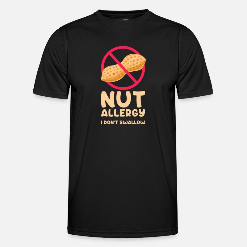 Nut allergy I don't swallow - Men's Functional T-Shirt - black