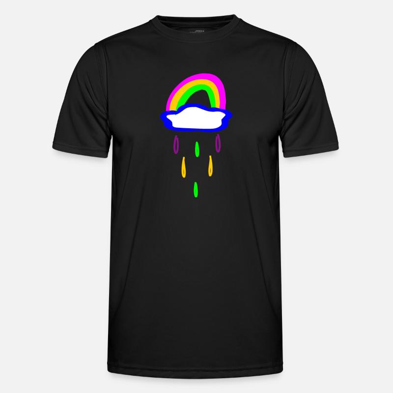 Regenbogen und Regen Männer Funktions-T-Shirt