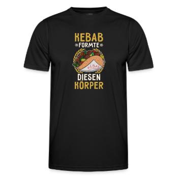 Kebab shaped this body street food kebab - Men's Functional T-Shirt - black - Front - AI Model Male 178 dark (178cm)