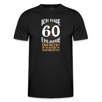 Ehe Diamantene Hochzeit 60 Jahre Verheiratet Hochz - Männer Funktions-T-Shirt - Schwarz - Vorne - AI Model Male 178 dark (178cm)