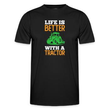 Traktor Traktor - Männer Funktions-T-Shirt - Schwarz - Vorne - AI Model Male 178 dark (178cm)