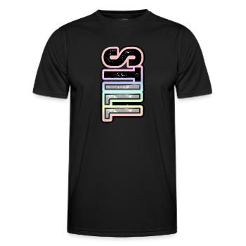 STILL ILL – pastel lettering with character - Men's Functional T-Shirt - black - Front - AI Model Male 178 dark (178cm)