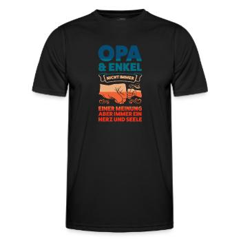 Opa & Enkel Familie Enkel Geschenk - Männer Funktions-T-Shirt - Schwarz - Vorne - AI Model Male 178 dark (178cm)